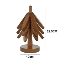 4PCS Tree Design Wooden Trivets