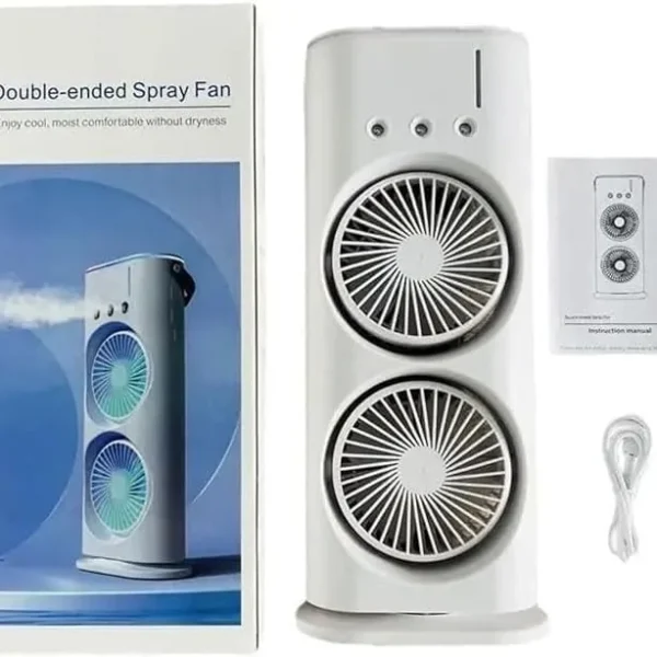 Mini Double Head Mist Fan with LED Light & Humidifier