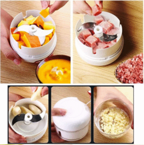Efficient Mini Hand-Powered Food Chopper Mixer Blender"