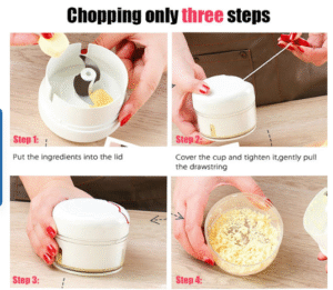 Efficient Mini Hand-Powered Food Chopper Mixer Blender"